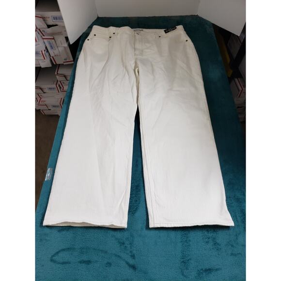 Abercrombie & Fitch Jeans Size 20 Women White Stretch Relaxed Baggy 90s NWT - Picture 1 of 14